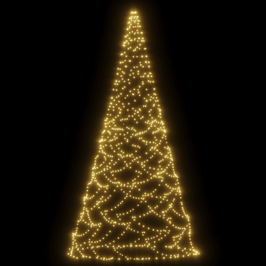Vidaxl Árbol De Navidad En Asta De Bandera 500 Led Blanco Cálido 300cm_3