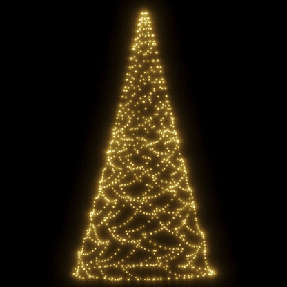 Vidaxl Árbol De Navidad En Asta De Bandera 500 Led Blanco Cálido 300cm_3
