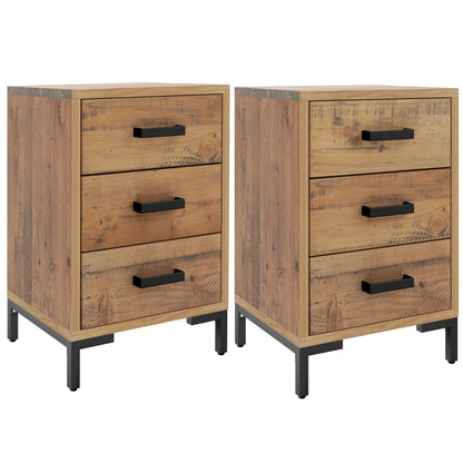 Mesitas De Noche 2 Uds Madera Maciza De Pino 40x30x55 Cm_0