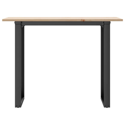 Mesa De Comedor Marco O Madera Maciza Pino Y Acero 100x50x75cm_2