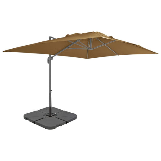 Vidaxl Sombrilla De Jardín Con Base Portátil Gris Taupe_0