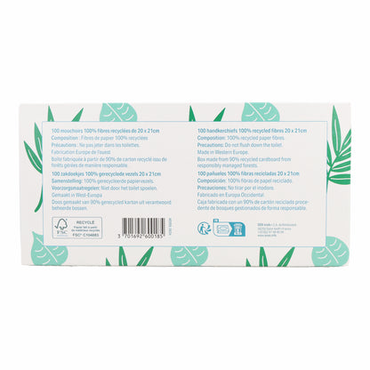 Pañuelos de papel fibras recicladas caja Anaé 100 uds