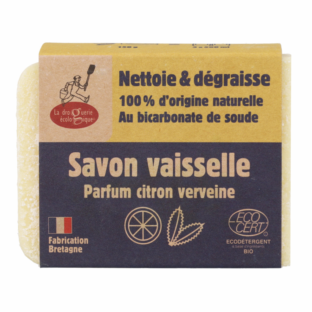 Jabón lavavajillas limón y bicarbonato La Droguerie écologique 150g