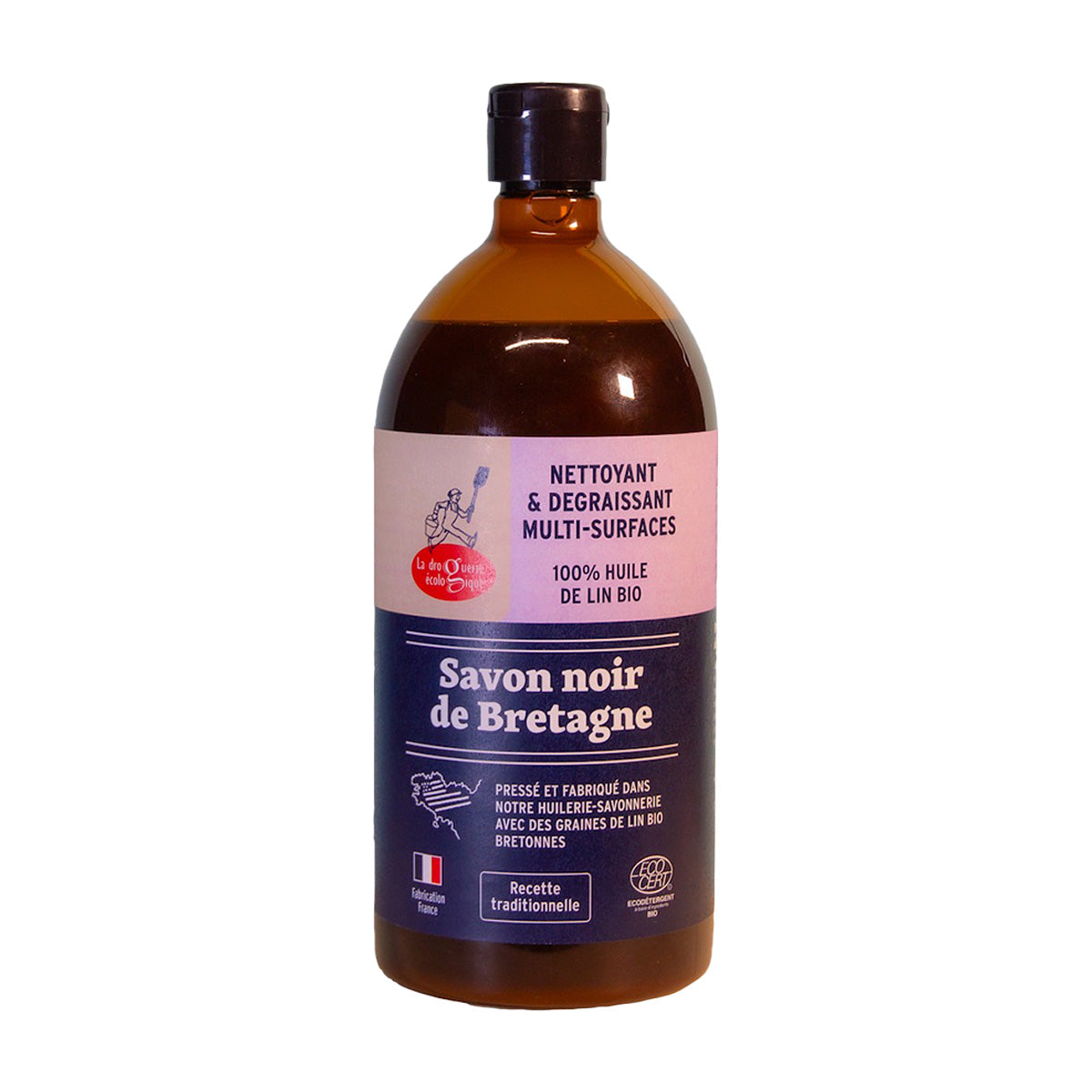 Jabón negro orgánico de linaza de bretaña La Droguerie écologique 1 l