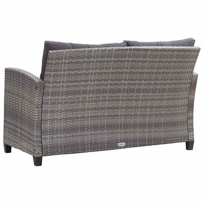 Vidaxl Sofá De Jardín 2 Plazas Y Cojines Ratán Sintético Gris 124 Cm_3