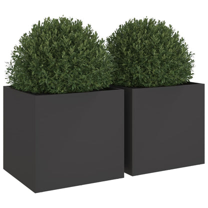 Jardineras 2 Unidades Acero Negro 49x47x46 Cm_3