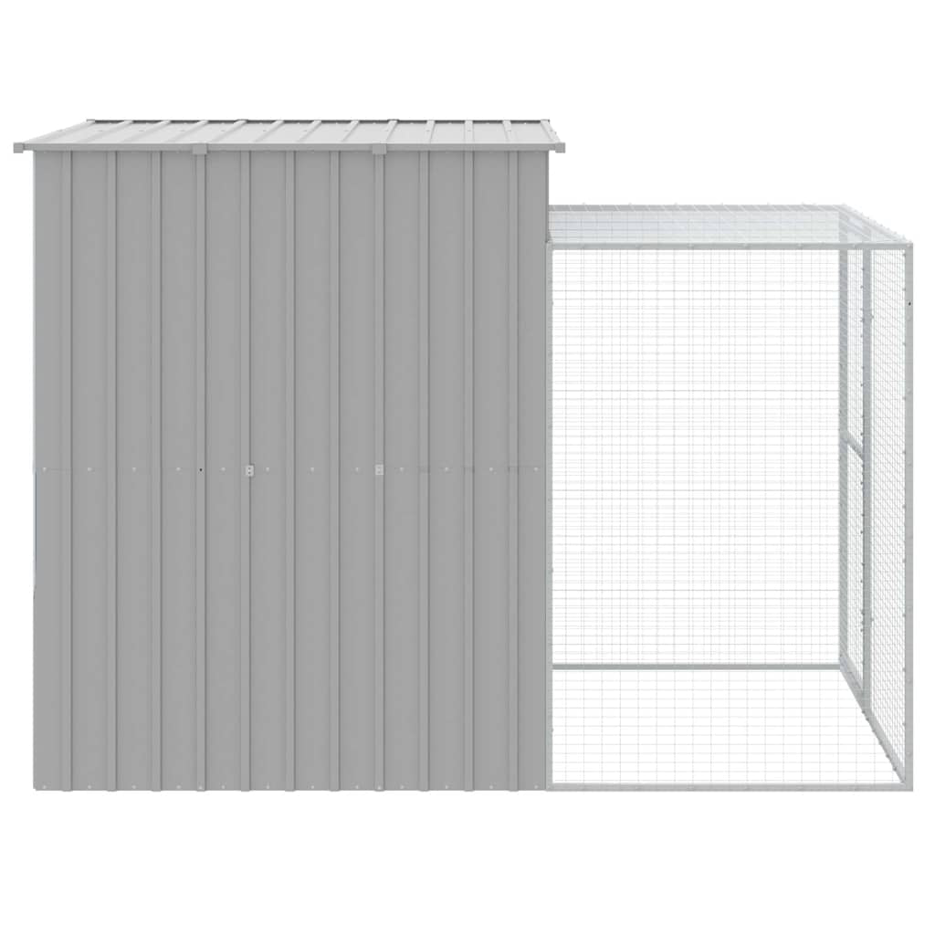 Vidaxl Gallinero Con Corral Acero Galvanizado Gris Claro 165x251x181cm_3