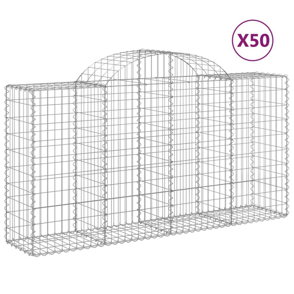 Cestas De Gaviones 50 Uds Forma De Arco Hierro 200x50x100/120cm_0