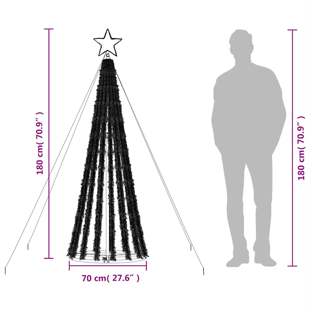 Vidaxl Árbol De Navidad Led 275 Leds De Colores 180 Cm_2