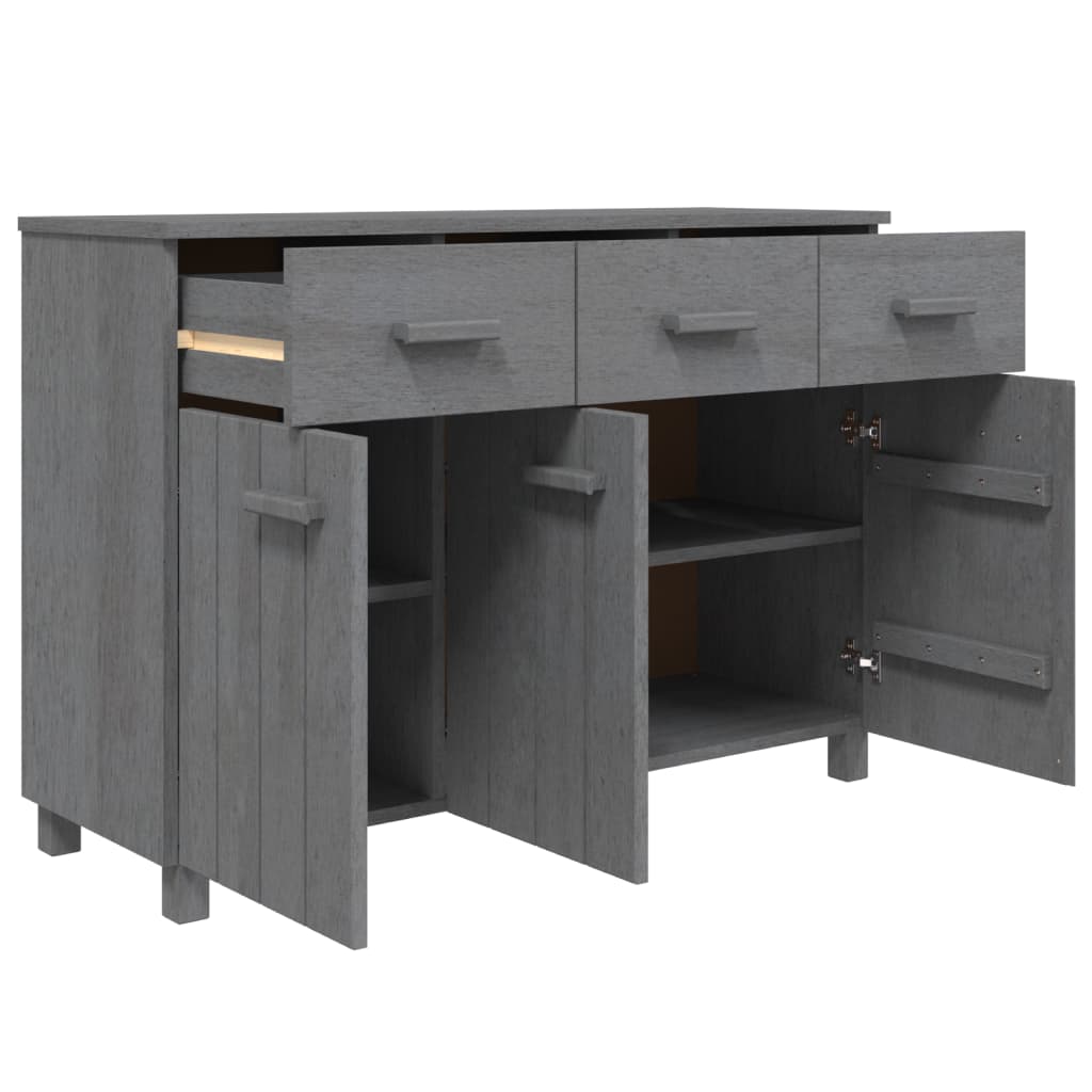Aparador Hamar Madera Maciza Pino Gris Oscuro 113x40x80 Cm / Vetonek_0