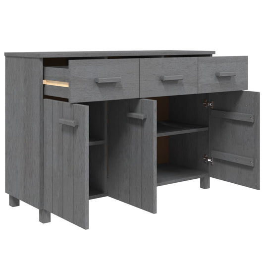 Aparador Hamar Madera Maciza Pino Gris Oscuro 113x40x80 Cm / Vetonek_0
