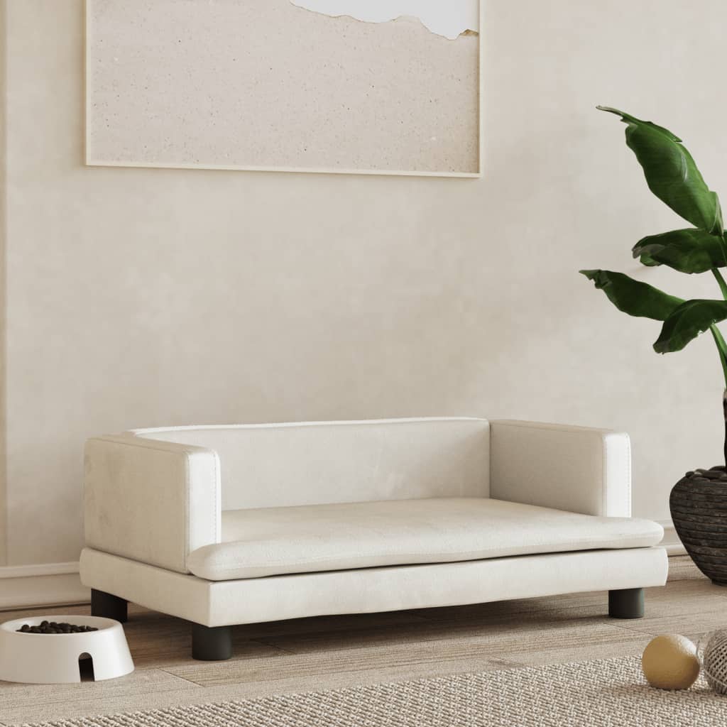 Cama Para Perros De Terciopelo Crema 80x45x30 Cm / Vetonek_1