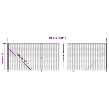 Cerca De Alambre Con Brida Gris Antracita 1,6x25 M / Vetonek_5