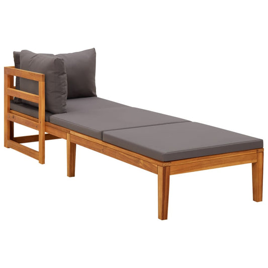 Vidaxl Tumbona Con 1 Reposabrazos Gris Oscuro Madera Maciza Acacia_0