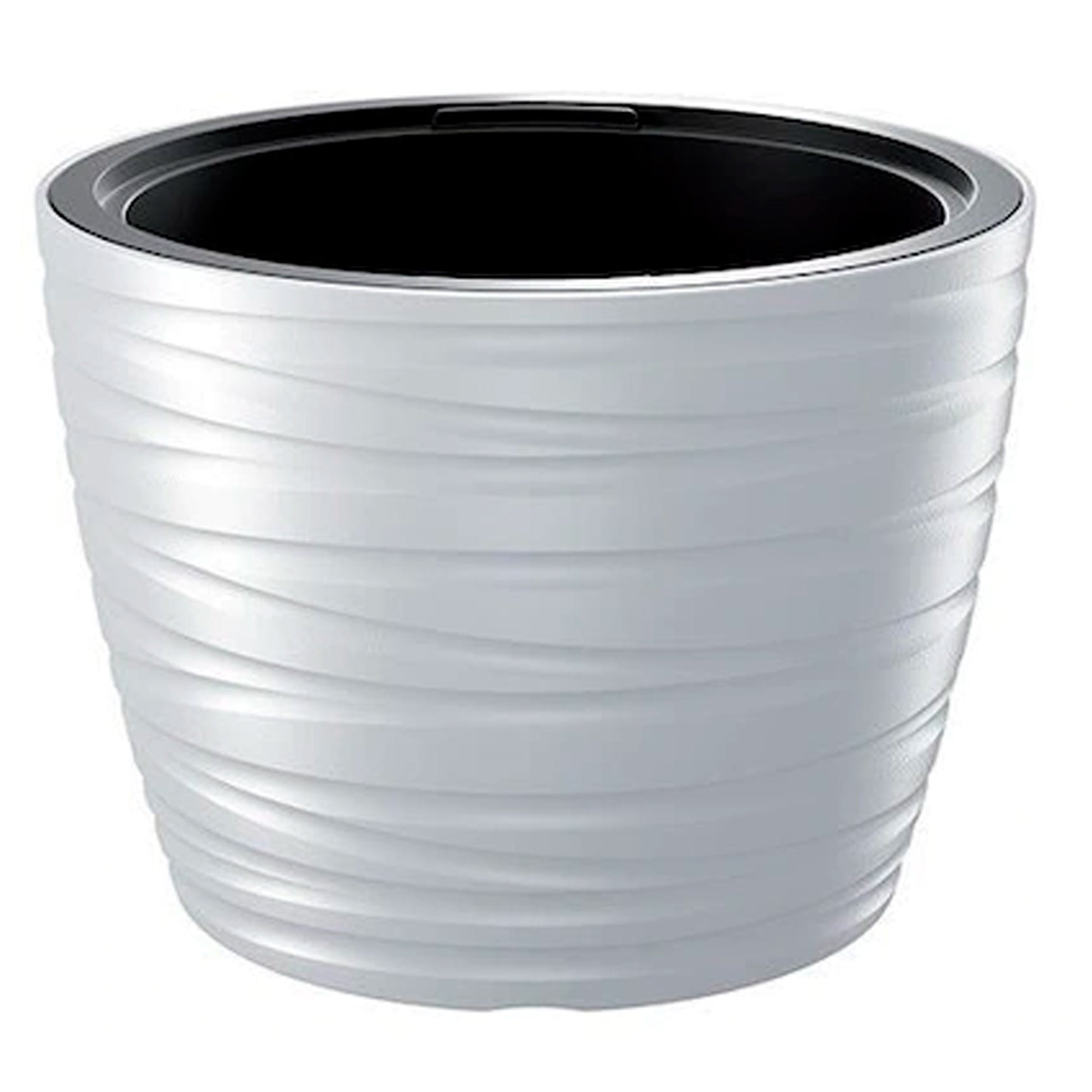 Maceta Baja Con Deposito 22l Maze De Plastico En Color Blanco 37,5 (largo) X 37,5 (ancho) X 27,9 (alto) Cm_0