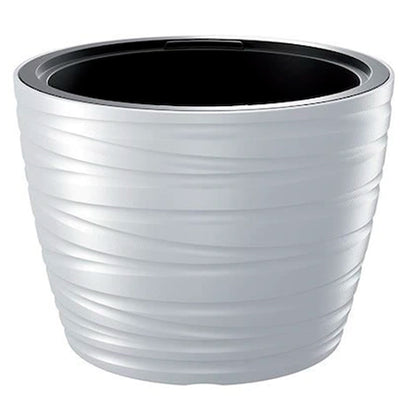 Maceta Baja Con Deposito 22l Maze De Plastico En Color Blanco 37,5 (largo) X 37,5 (ancho) X 27,9 (alto) Cm_0