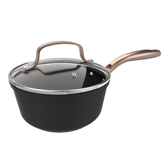 Cazo Polka Fantasy 16 Pot Golden. Diámetro 16 Cm, Capacidad 1,3 L, Aluminio Forjado, Revestimiento Antiadherente Platinum Plus Teflon, Libre Pfoa, A_0