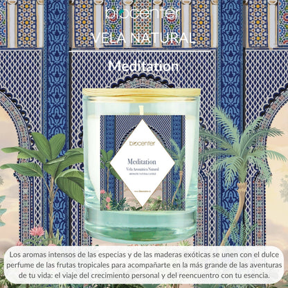 Vela natural Meditation - cera vegetal y aceites esenciales, 200 gr