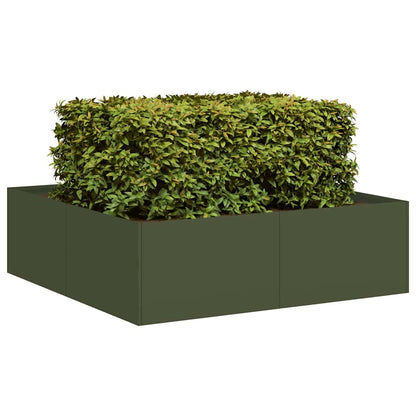 Jardinera Acero Verde Oliva 100x100x30 Cm_1