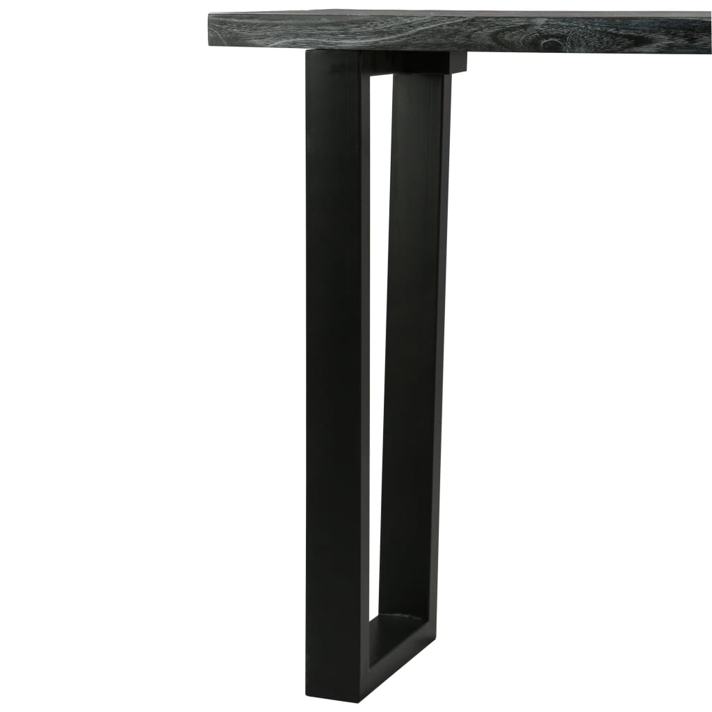 Mesa Consola De Madera Maciza De Mindi 110x35x75 Cm Gris_3