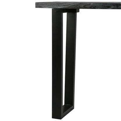 Mesa Consola De Madera Maciza De Mindi 110x35x75 Cm Gris_3