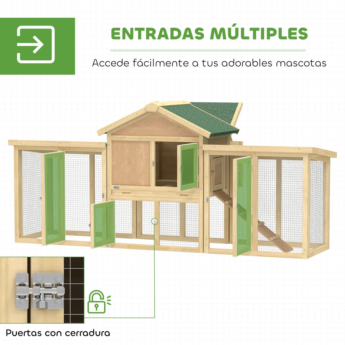 Pawhut Gallinero Para Exterior Grande De Madera_4