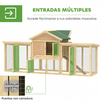 Pawhut Gallinero Para Exterior Grande De Madera_4
