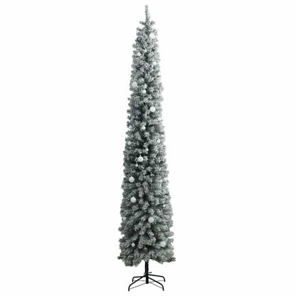 Vidaxl Árbol De Navidad Estrecho Con 300 Led Y Bolas Y Nieve 300 Cm_3
