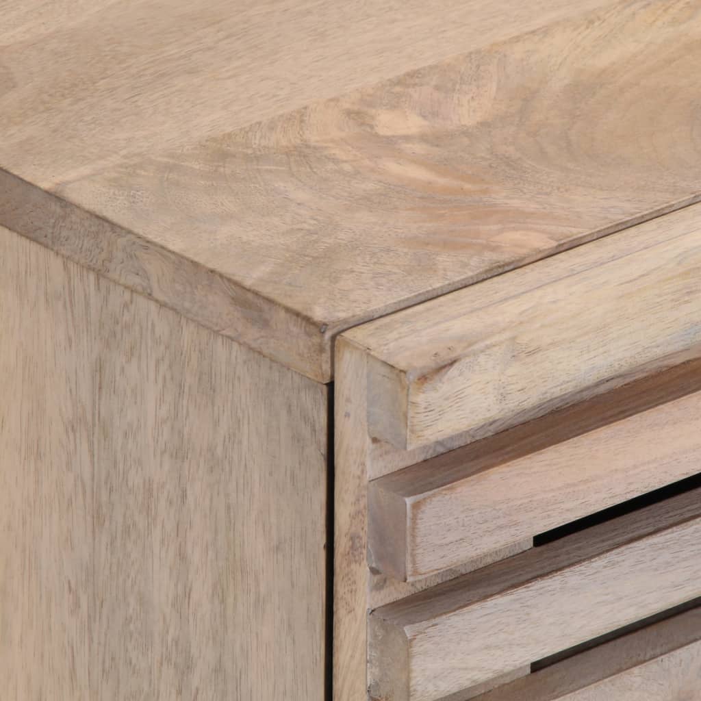 Mesita De Noche Madera Maciza Mango Blanqueado 40x34x46 Cm_4