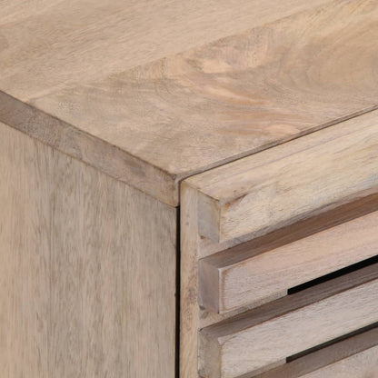 Mesita De Noche Madera Maciza Mango Blanqueado 40x34x46 Cm_4