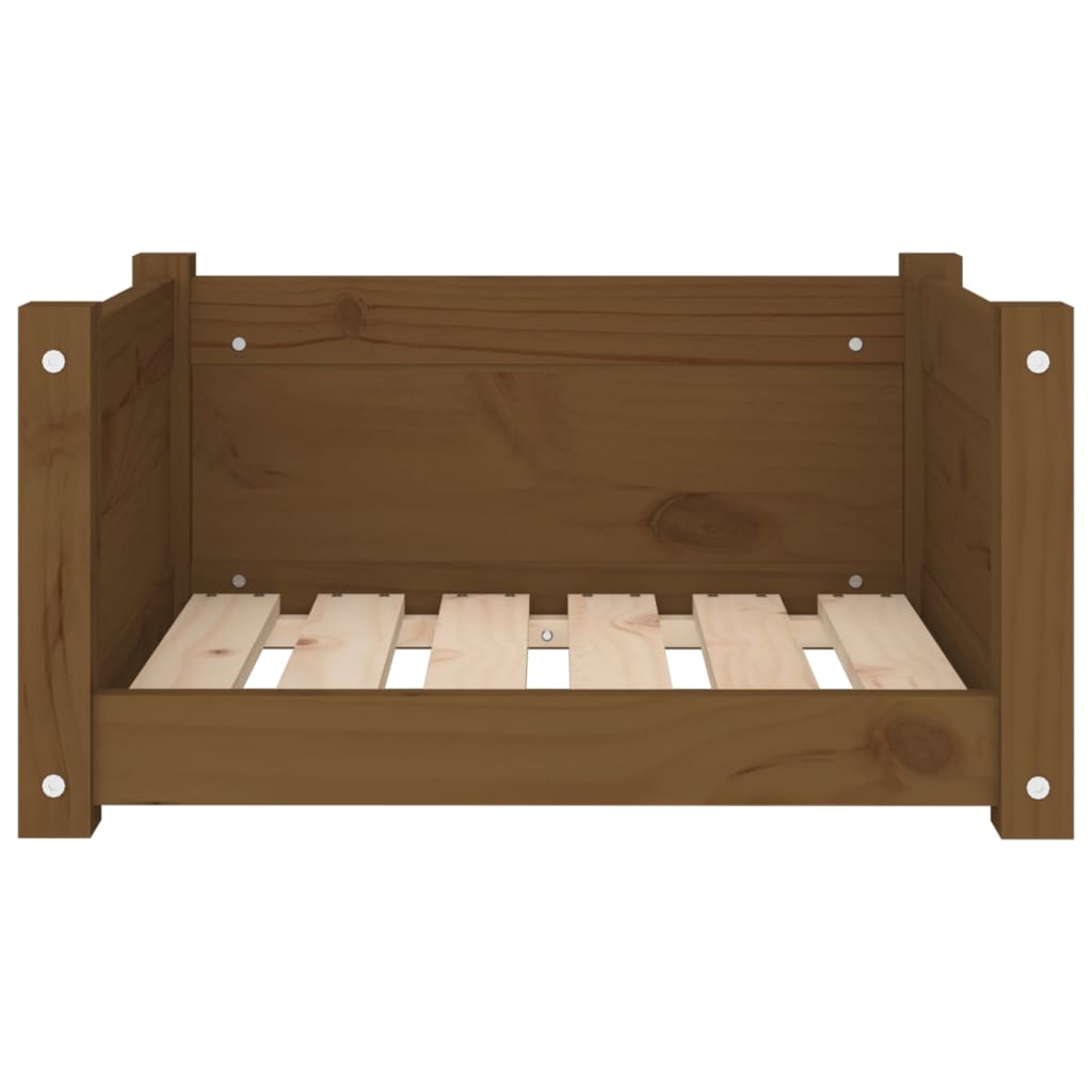 Cama Para Perros Madera Maciza Pino Marrón Miel 55,5x45,5x28 Cm / Vetonek_5