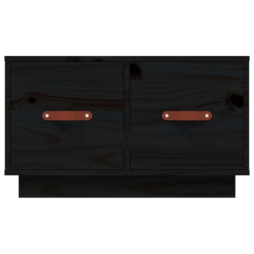 Mesa De Centro De Madera Maciza De Pino Negro 60x53x35 Cm_4