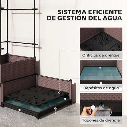 Outsunny Jardinera Con Enrejado Metálico Para Plantas Trepadoras 100x50x174 Cm_5