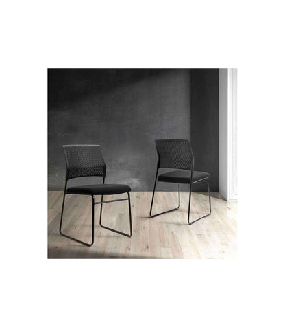 Pack De 4 Sillas Confidente Tapizada En Color Negro, 56 Cm(ancho) 84/94 Cm(altura) 58 Cm(fondo)_3