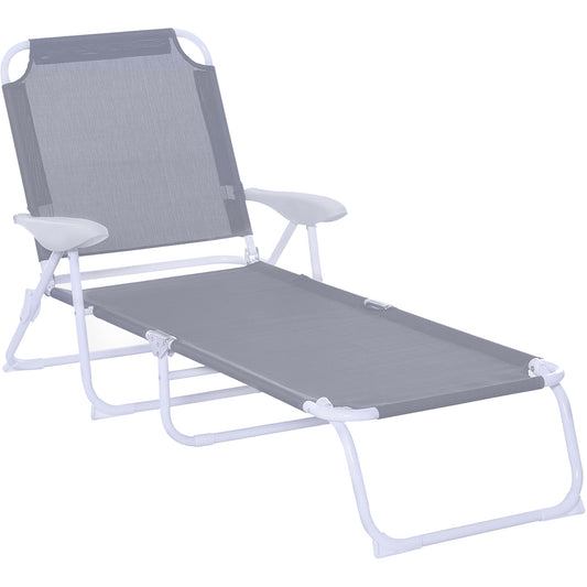 Outsunny Tumbona Reclinable Y Plegable De Jardín Respaldo Ajustable_0