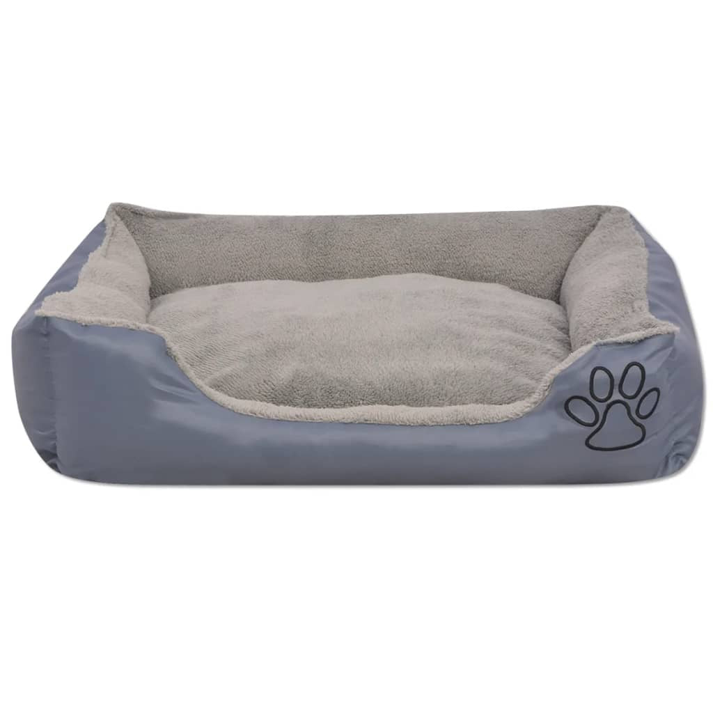 Vidaxl Cama Para Perro Con Cojín Acolchado Talla M Gris_2