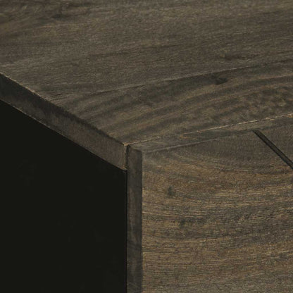 Mesilla De Noche Negra 50x33x62 Cm Madera Maciza Mango_4