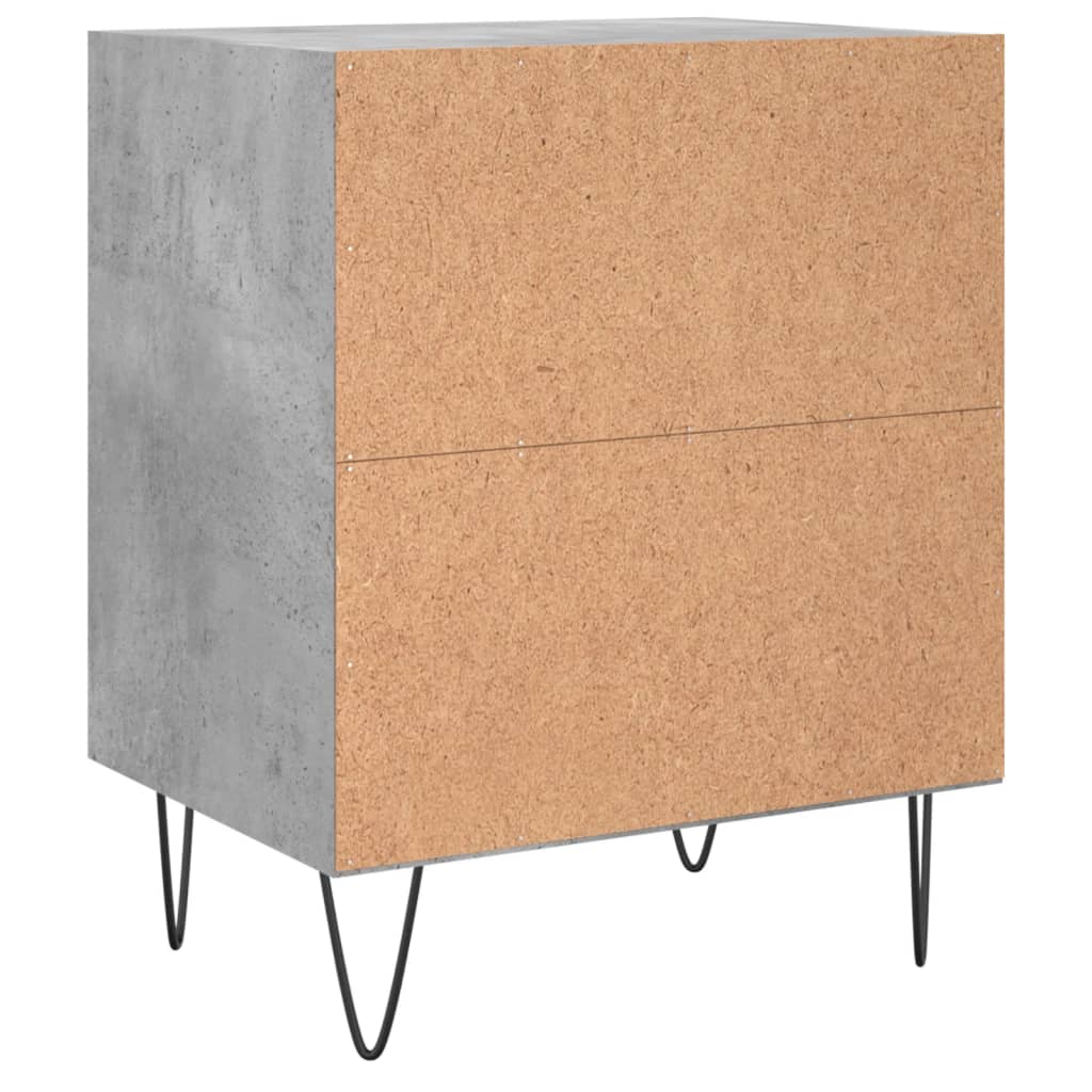 Mesita De Noche Madera De Ingeniería Gris Hormigón 40x30x50 Cm_4
