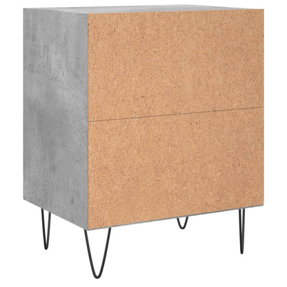 Mesita De Noche Madera De Ingeniería Gris Hormigón 40x30x50 Cm_4