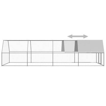 Vidaxl Jaula Gallinero De Exterior De Acero Galvanizado 3x8x2 M_3