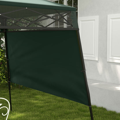 Outsunny Carpa Plegable 220x220x200 Cm Con 1 Pared Lateral Verde_4