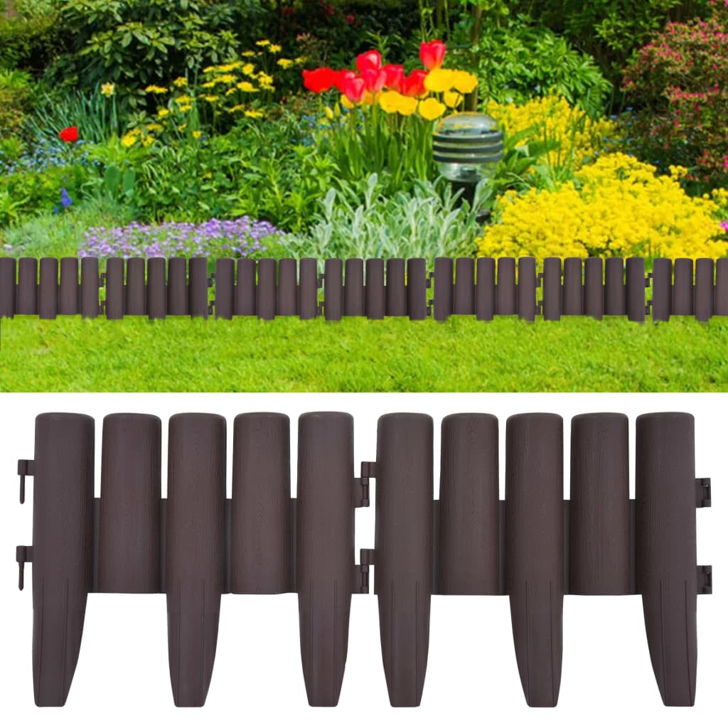 Vidaxl Bordes De Jardín 36 Unidades Pp Marrón 10 M_1