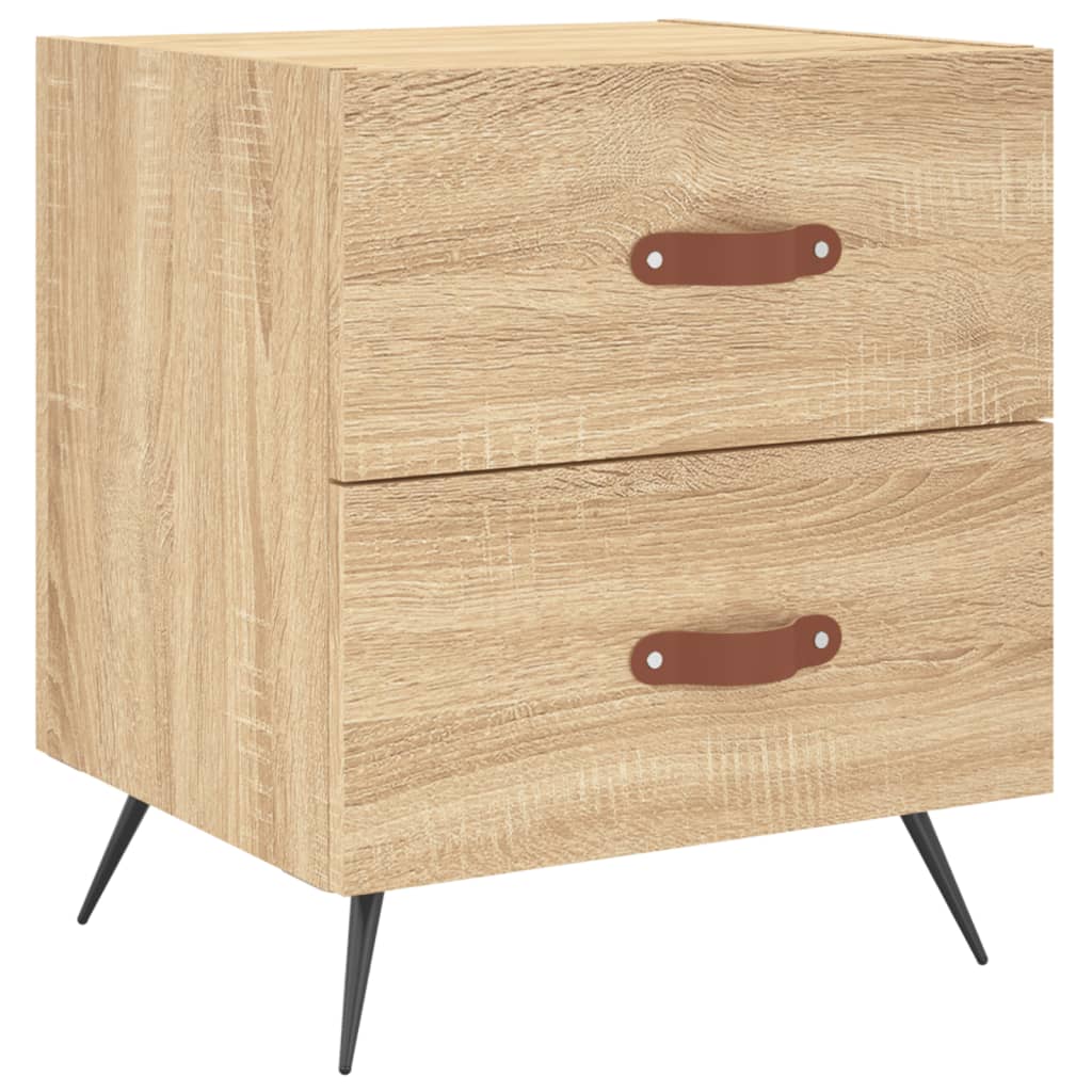 Mesita Noche 2 Uds Madera Ingeniería Roble Sonoma 40x35x47,5 Cm_3
