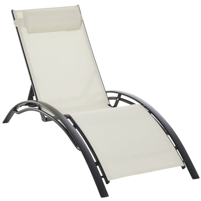 Outsunny Tumbona Reclinable Con Respaldo Ajustable Reposacabezas Extraíble_0