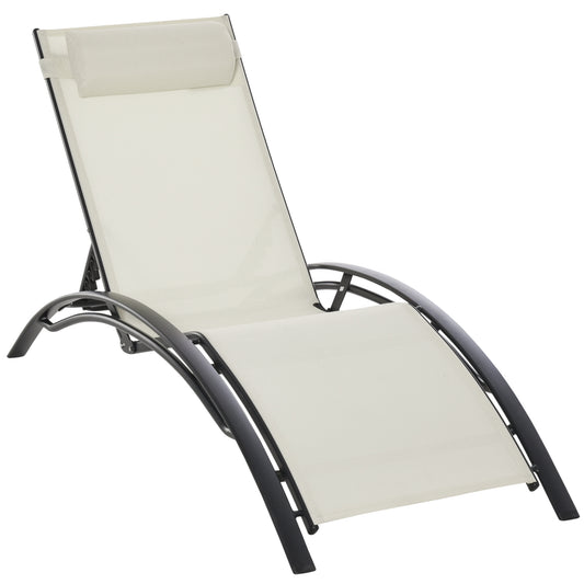 Outsunny Tumbona Reclinable Con Respaldo Ajustable Reposacabezas Extraíble_0