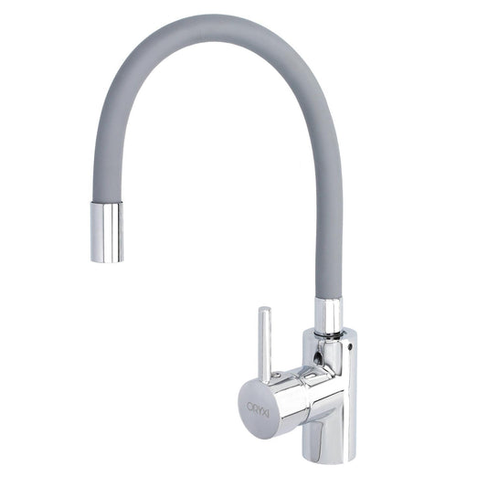 Grifo Monomando Fregadero Flexible Caño Alto, Grifo De Cocina Flexible Caño Alto.cartucho Ceramico Ø 35 Mm.