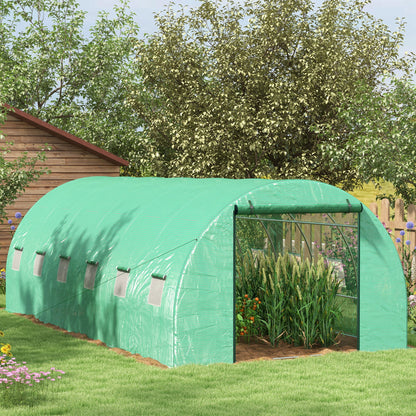 Outsunny Invernadero De Exterior 6x3x2 M Con Sistema De Riego Integrado Verde_1