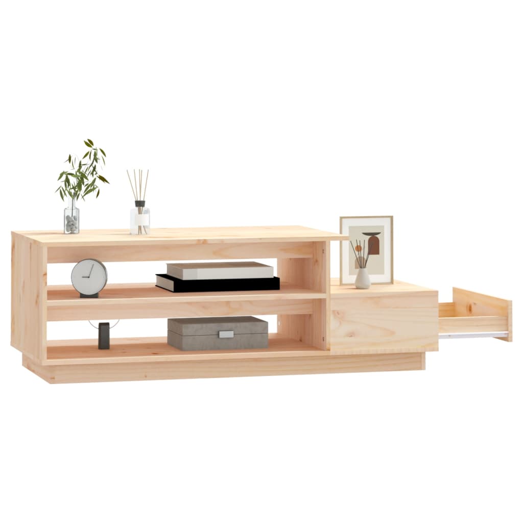 Mesa De Centro De Madera Maciza De Pino 120x50x40,5 Cm_2