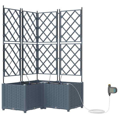 Macetero De Jardín 3 Uds. Gris Claro 80 X 80 X 142 Cm Pp_0