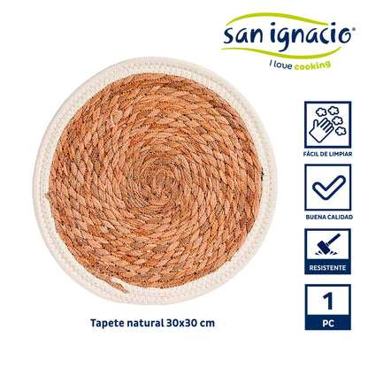 Tapete Natural Borde Blanco 30cm Colección Kinvara_1